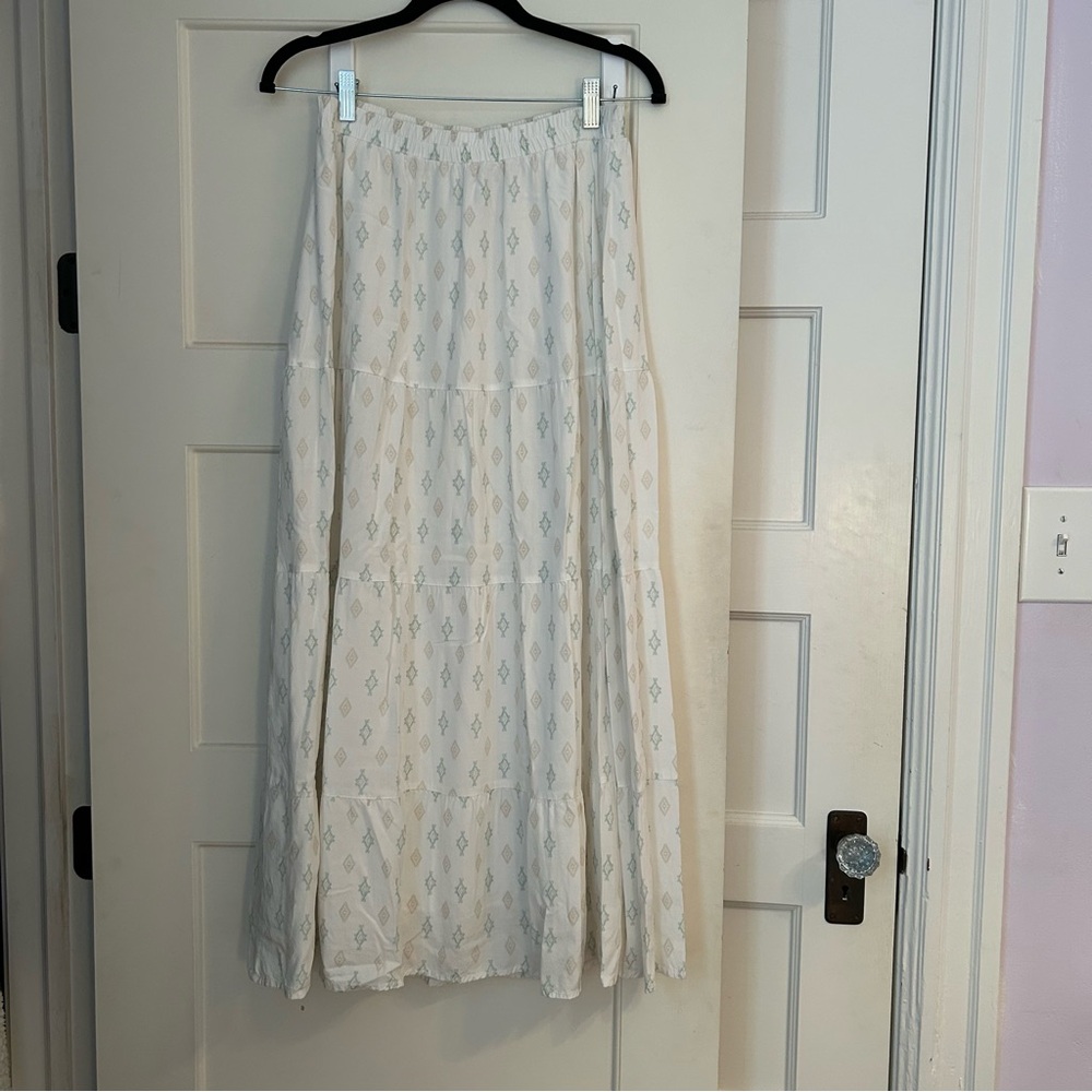 Coastal White Patterned Skirt